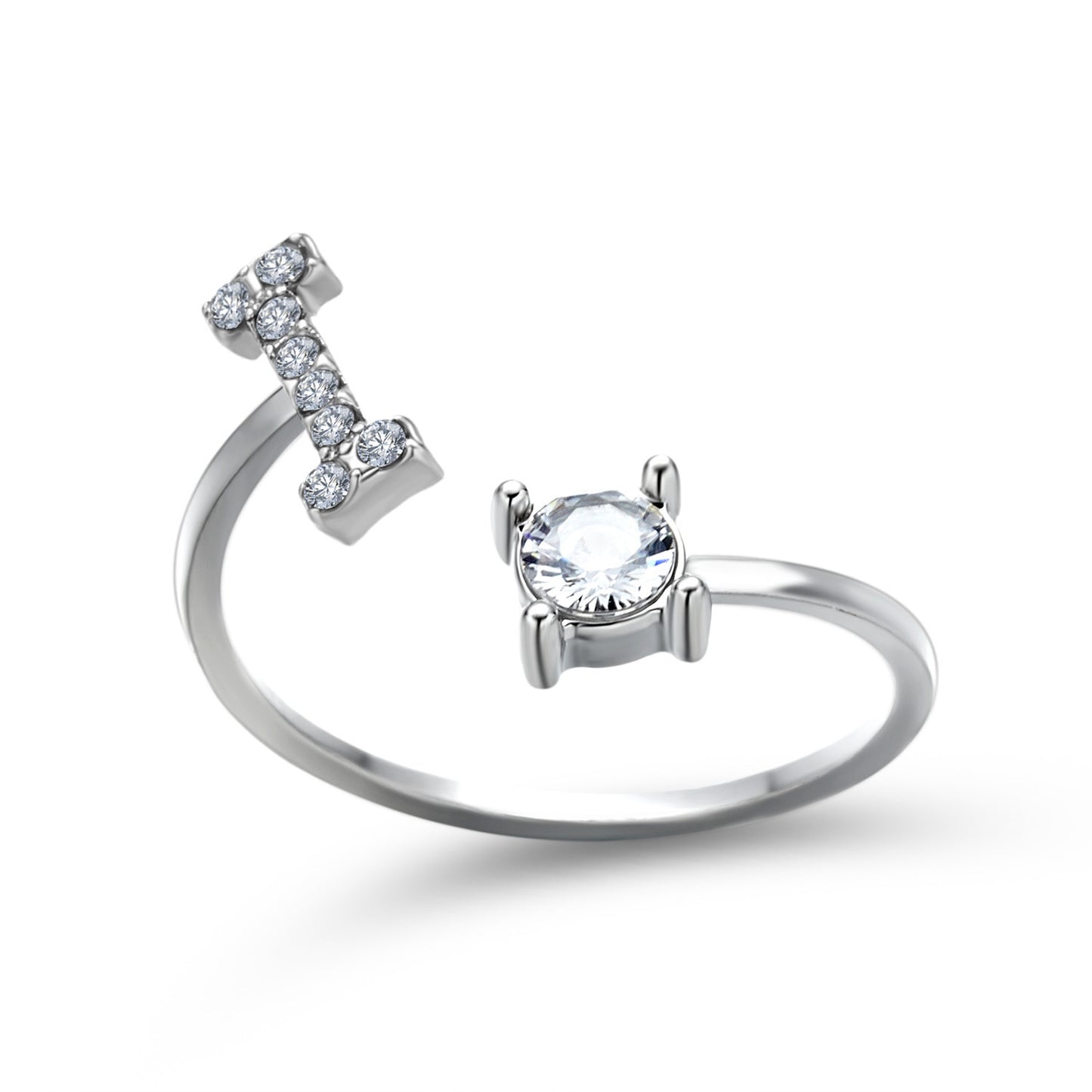 Infinity Beautiful Initial Letter Ring – Adjustable Elegant Jewelry with A–Z Personalization - Infinity Beautiful Boutique