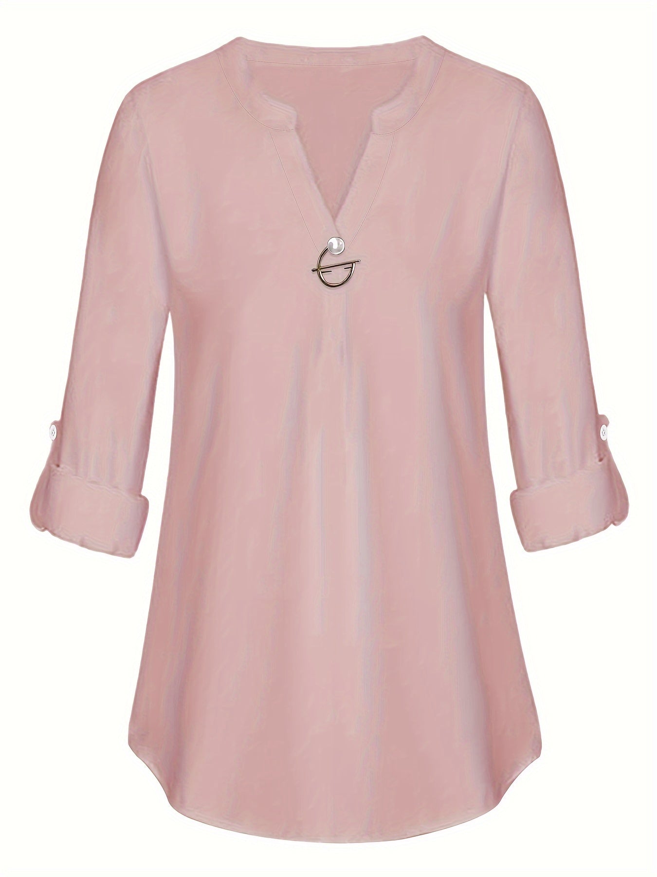 Infinity Beautiful Classic Pearl Accent Shirt – Long Sleeve Casual Style with a Timeless Touch - Infinity Beautiful Boutique