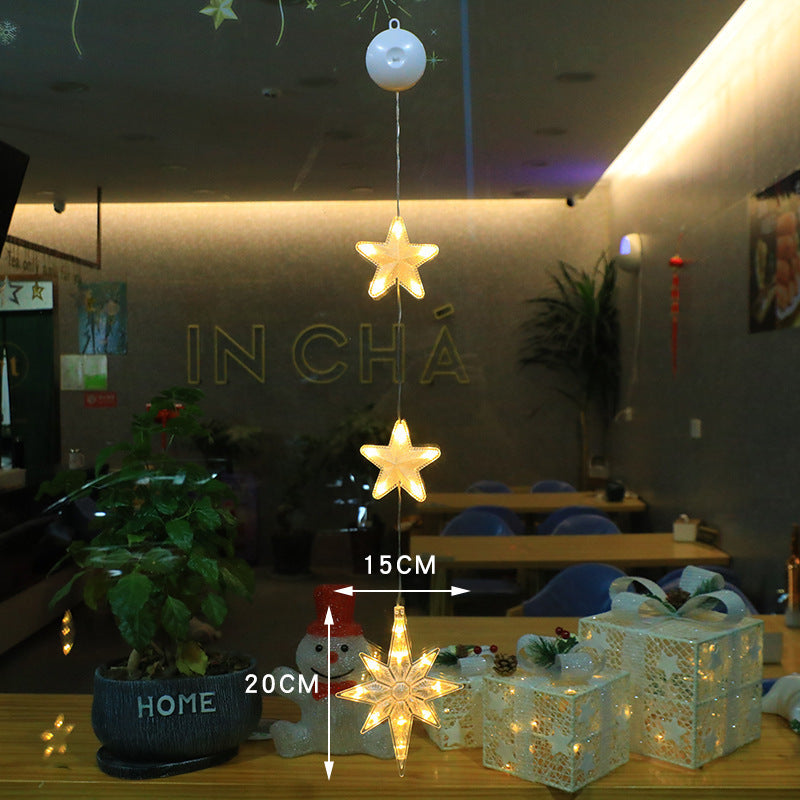 Christmas 3pcs LED Light Star Xmas Tree Hanging Sucker Lamp Window Ornaments Decoration For Home Xmas Navidad New Year Decor Christmas Decorations - Infinity Beautiful Boutique