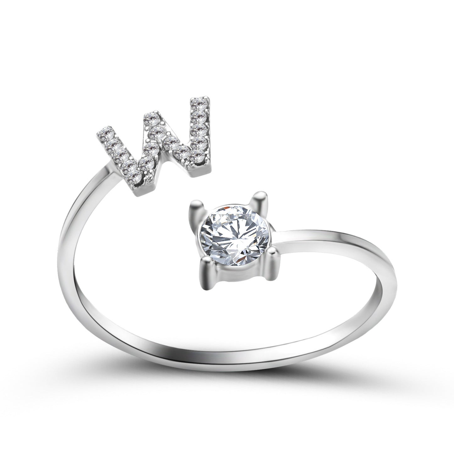 Infinity Beautiful Initial Letter Ring – Adjustable Elegant Jewelry with A–Z Personalization - Infinity Beautiful Boutique