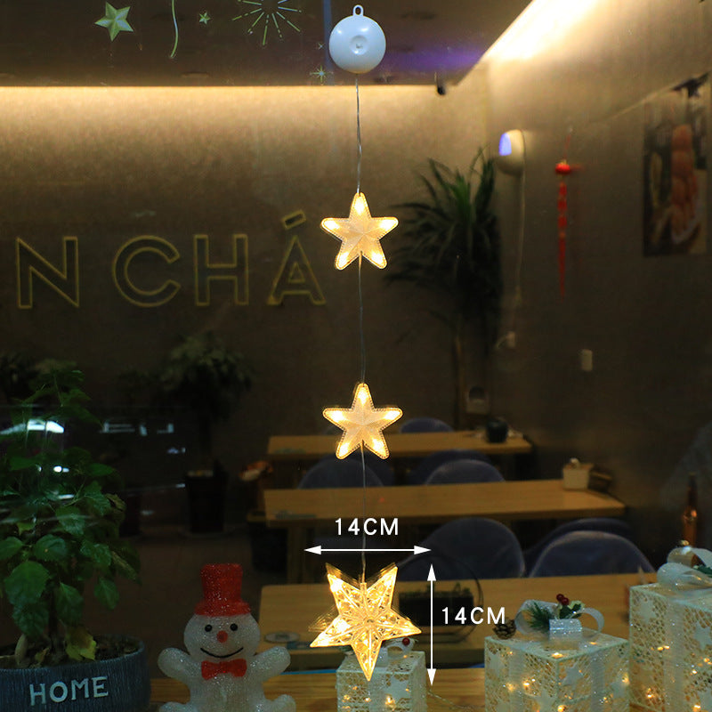 Christmas 3pcs LED Light Star Xmas Tree Hanging Sucker Lamp Window Ornaments Decoration For Home Xmas Navidad New Year Decor Christmas Decorations - Infinity Beautiful Boutique