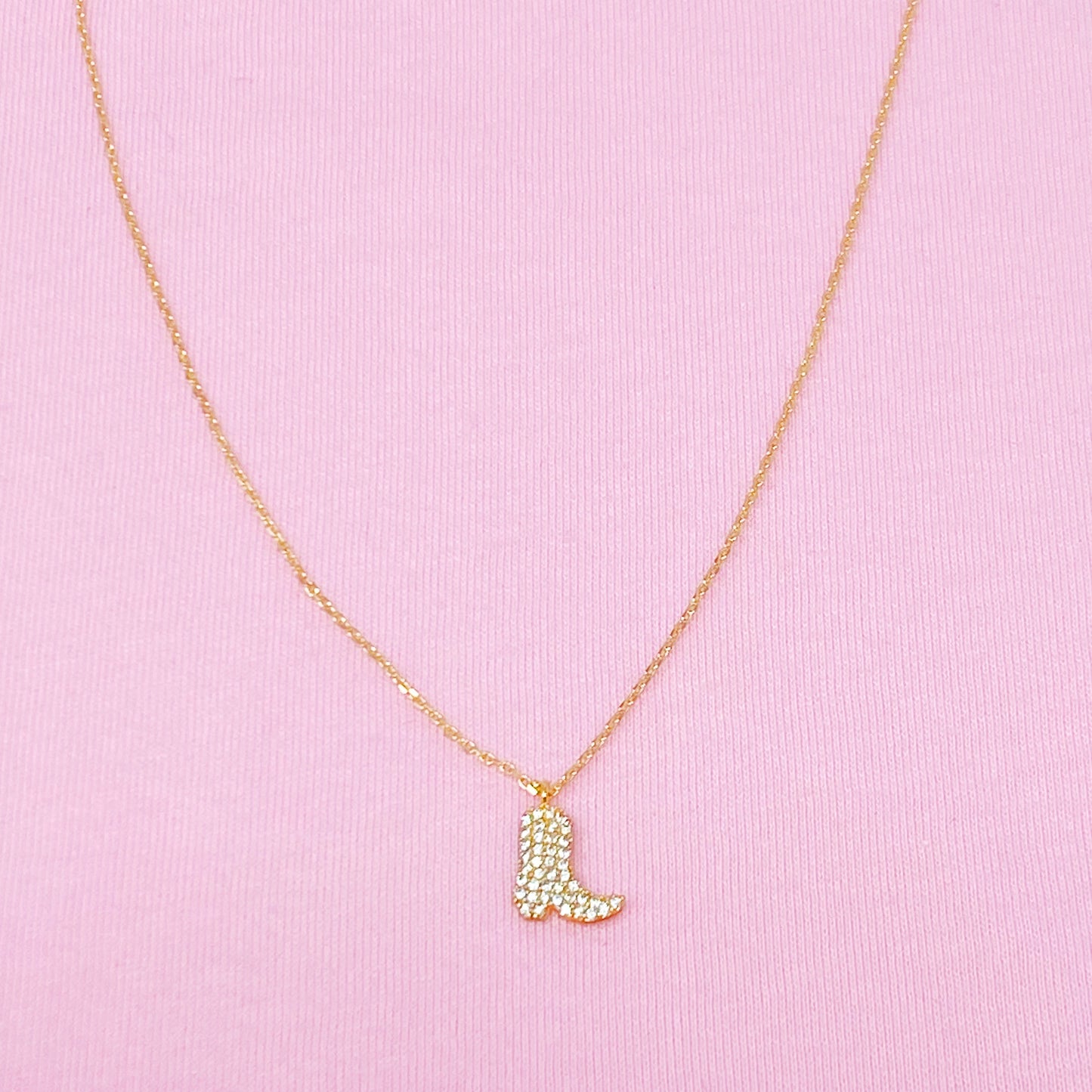 Infinity Beautiful Western Boot Pendant Necklace