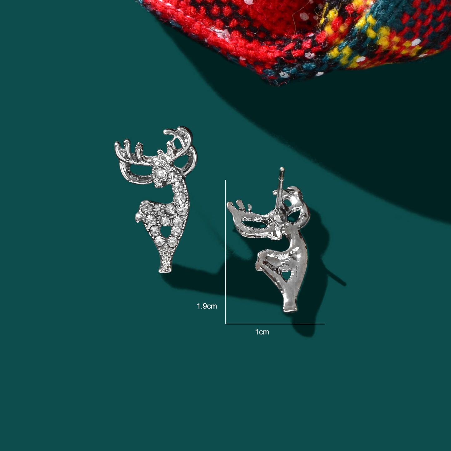 Christmas Reindeer Head Earrings Festive Holiday Deer Antler Playful