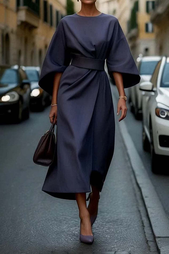 Infinity Beautiful Batwing Sleeve Dress – Loose Fit with Waist-Tightened Elegant Style