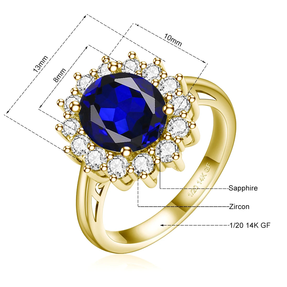 14K Gold Filled Halo Ring