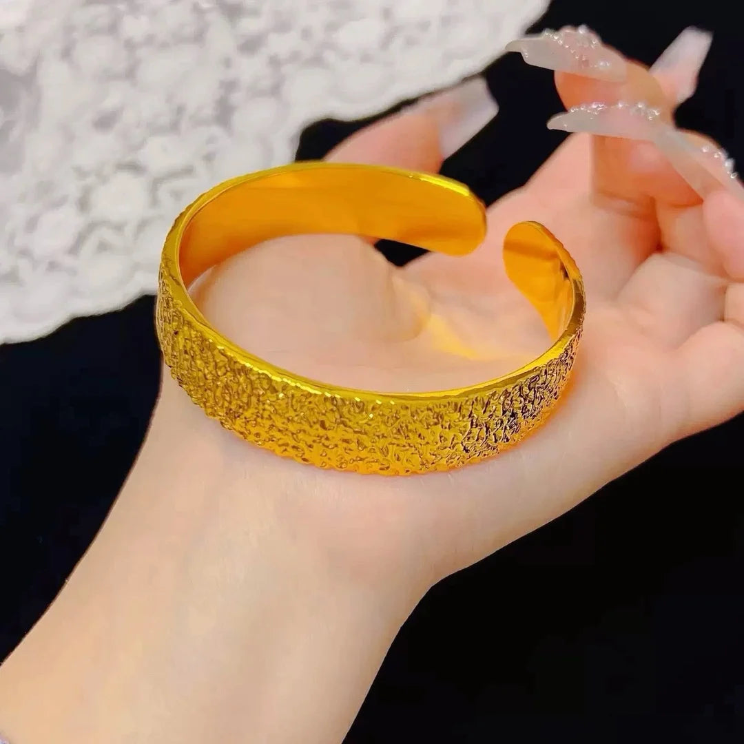 24K High-Purity Gold Vintage Luxury Bangle
