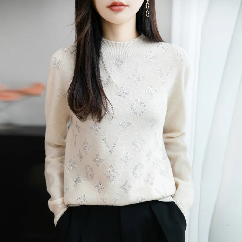 Women’s Fine Knit Half Turtleneck Sweater – Elegant Casual Style