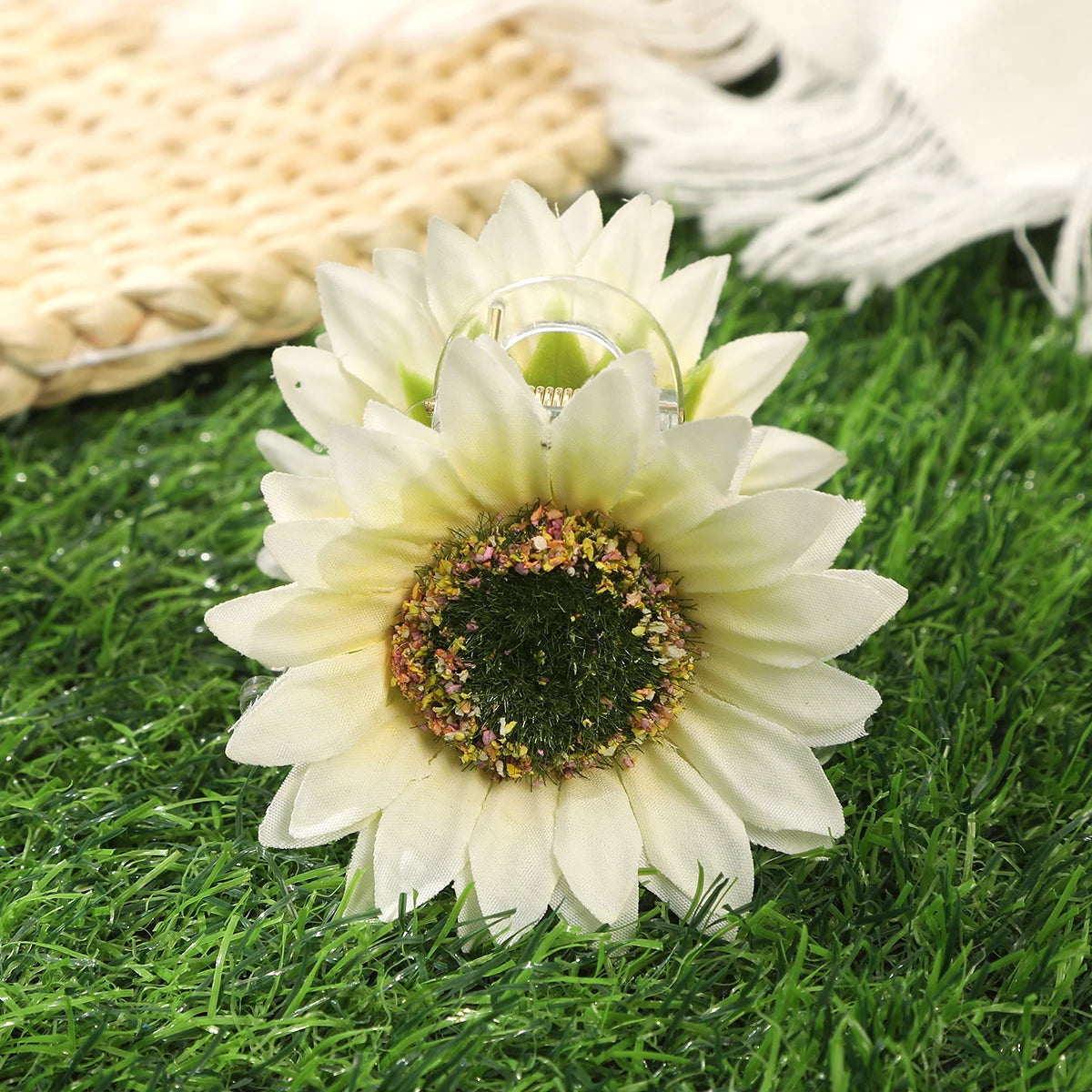 Sunflower hair clip