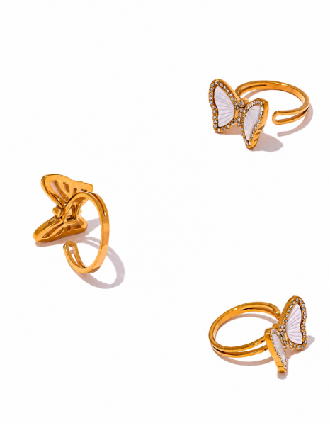 18K Gold Plated Butterfly Ring