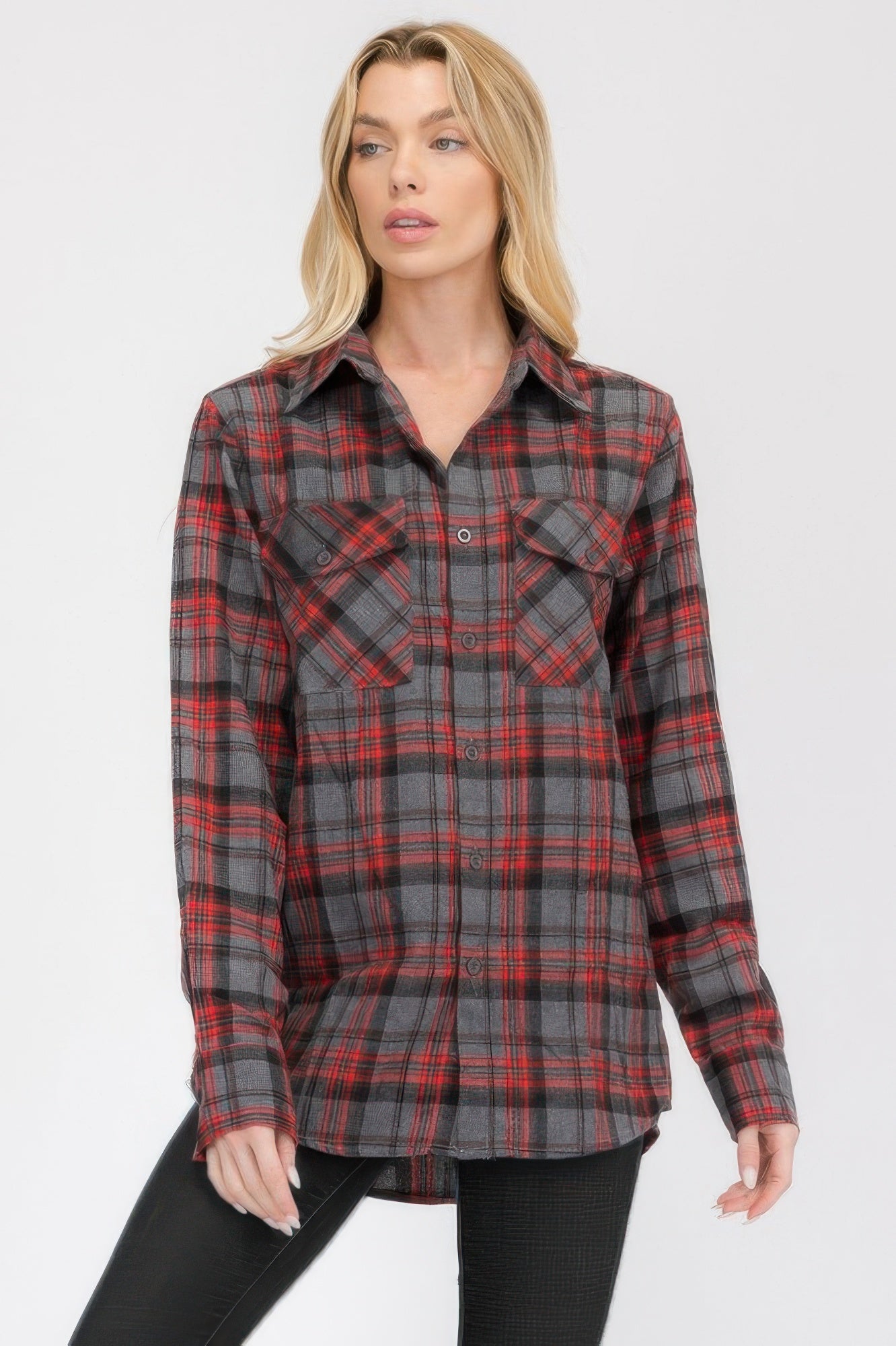 Infinity Beautiful Cozy Check Flannel – Oversized Plaid Shirt Style Layer - Infinity Beautiful Boutique