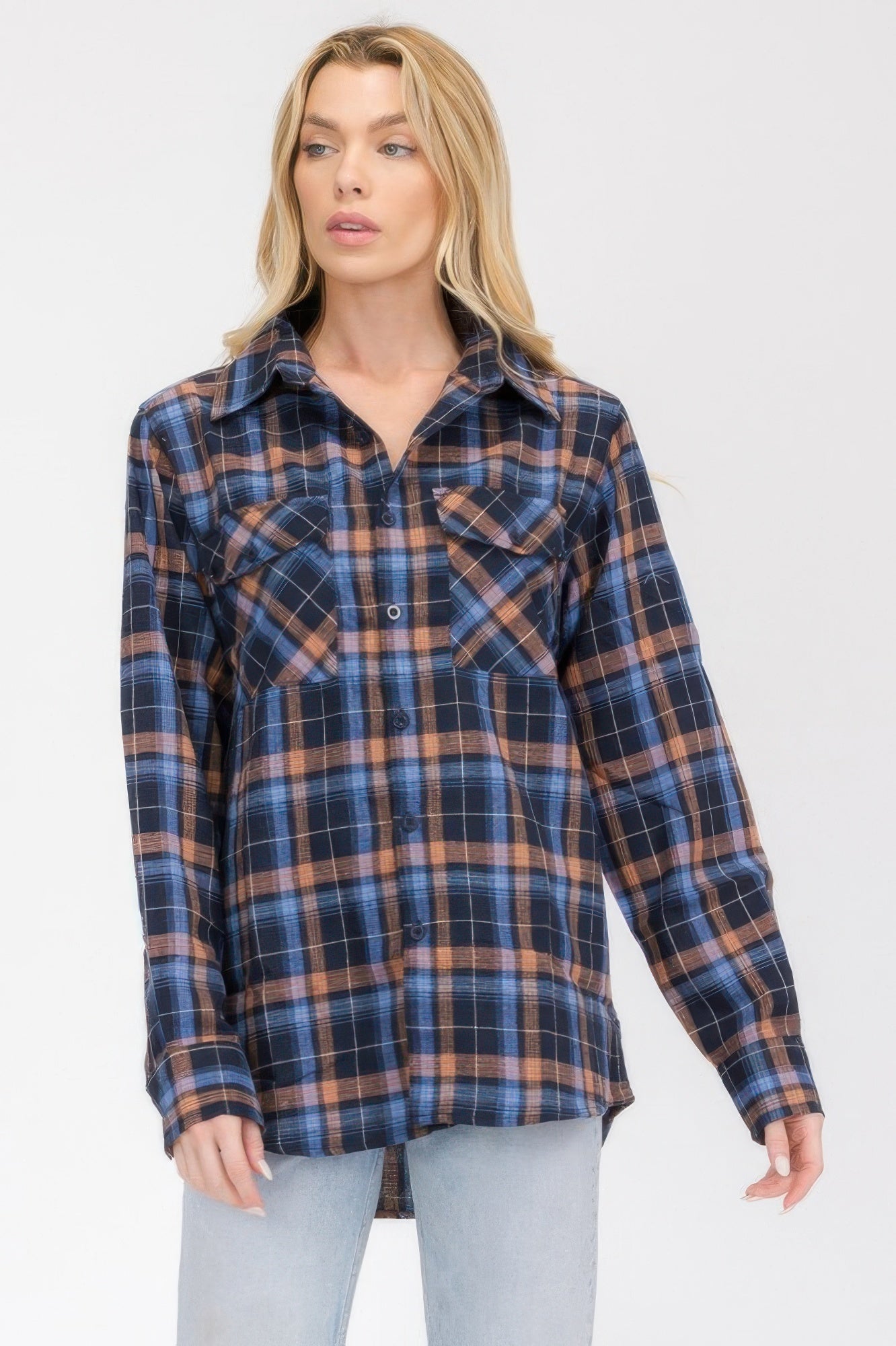 Infinity Beautiful Cozy Check Flannel – Oversized Plaid Shirt Style Layer - Infinity Beautiful Boutique