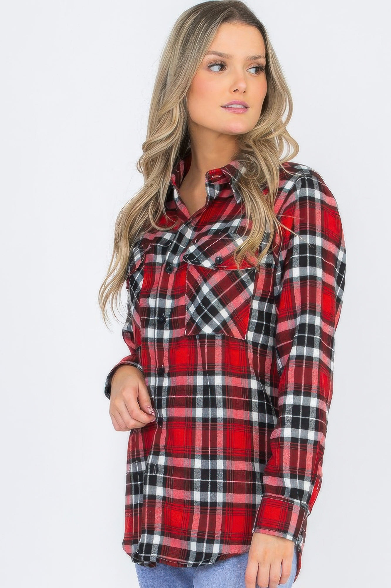 Infinity Beautiful Cozy Check Flannel – Oversized Plaid Shirt Style Layer - Infinity Beautiful Boutique