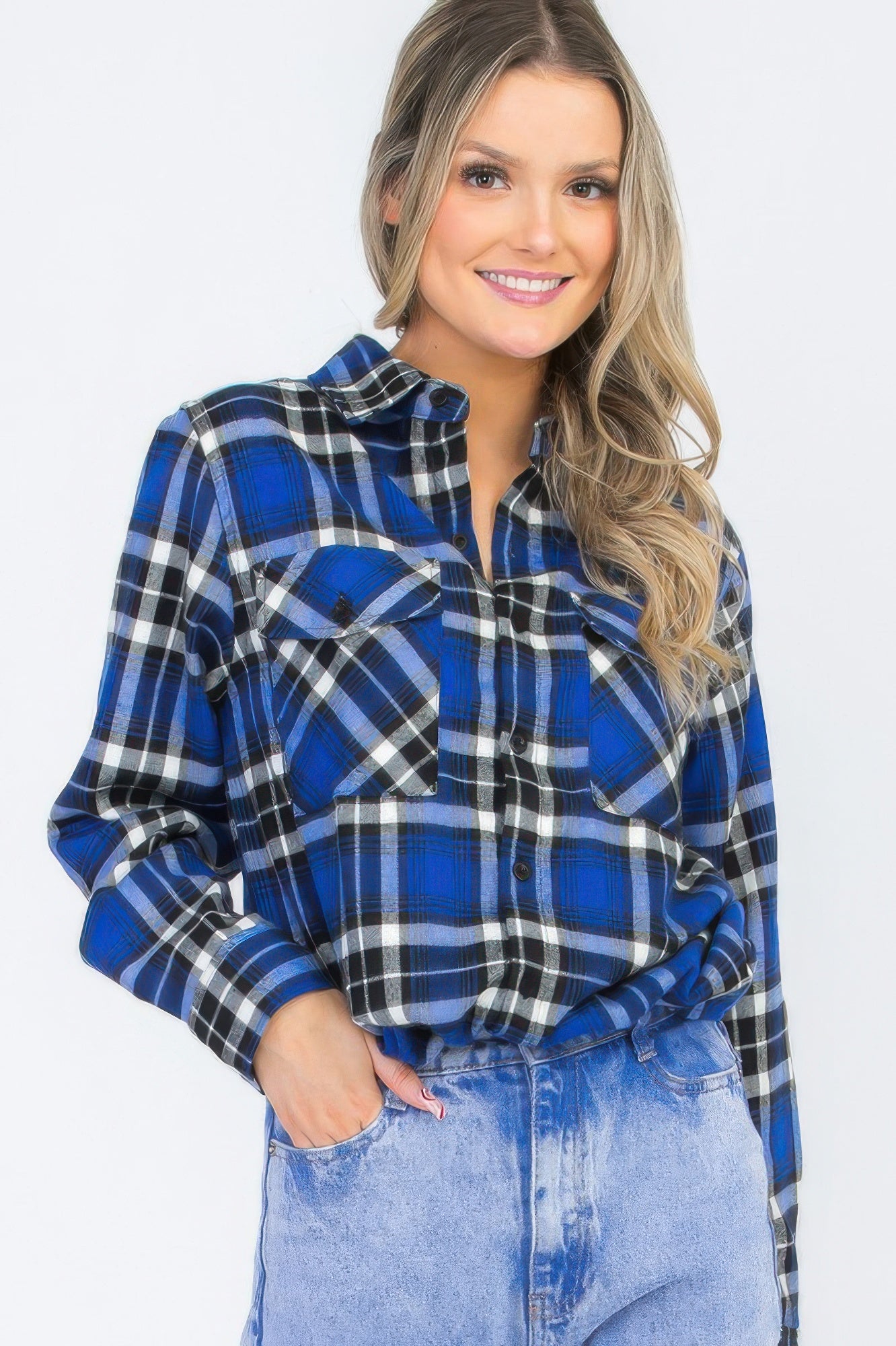 Infinity Beautiful Cozy Check Flannel – Oversized Plaid Shirt Style Layer - Infinity Beautiful Boutique