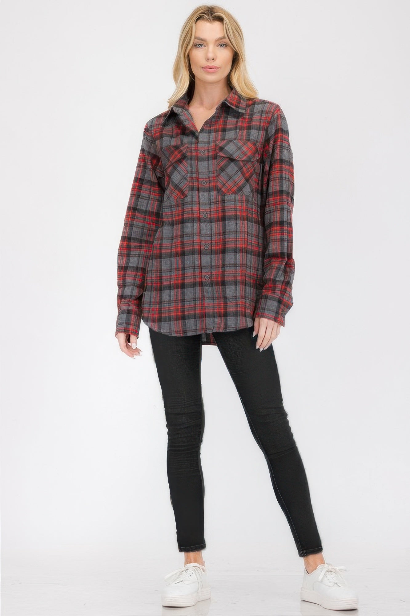 Infinity Beautiful Cozy Check Flannel – Oversized Plaid Shirt Style Layer - Infinity Beautiful Boutique