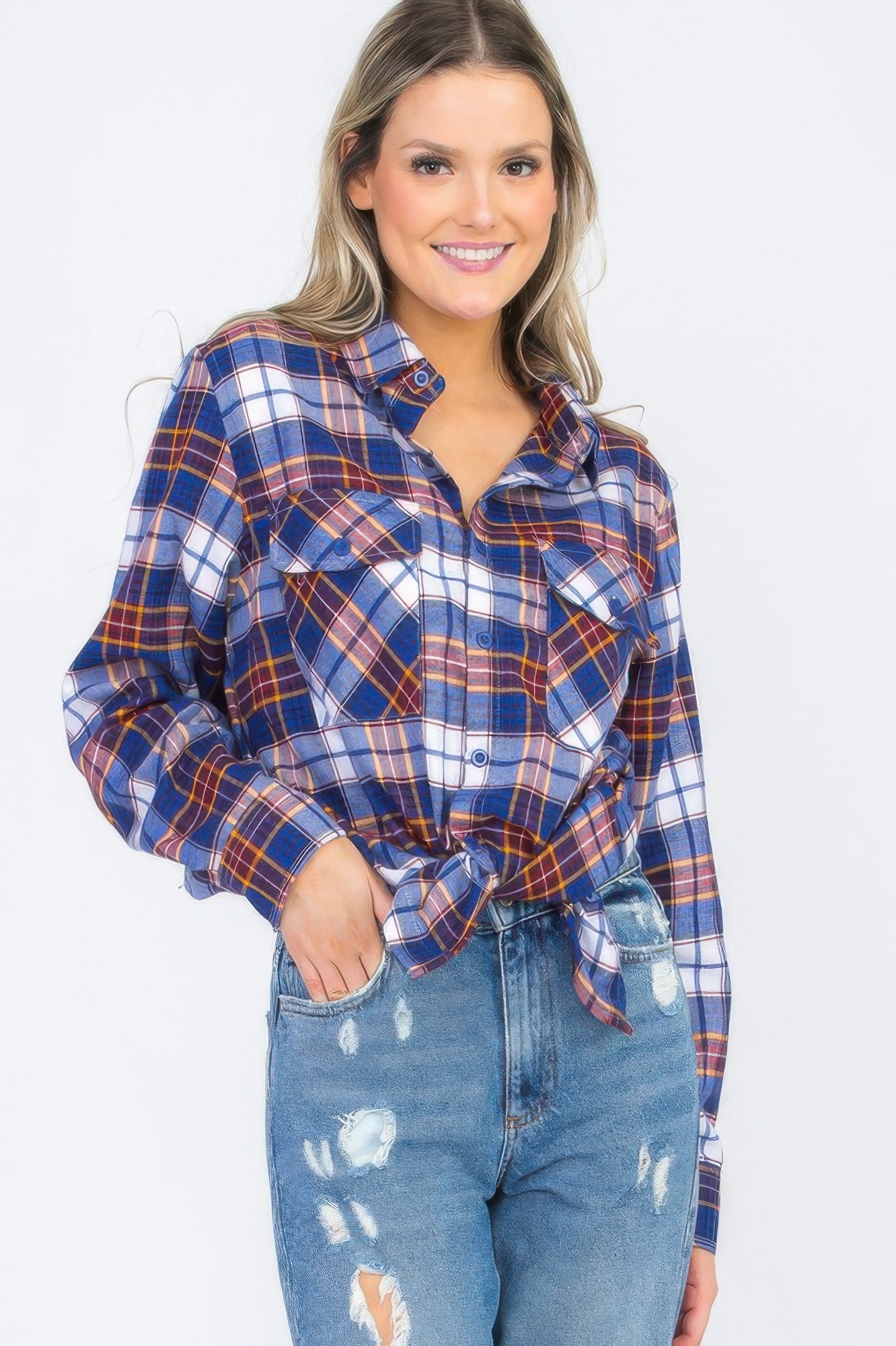 Infinity Beautiful Cozy Check Flannel – Oversized Plaid Shirt Style Layer - Infinity Beautiful Boutique