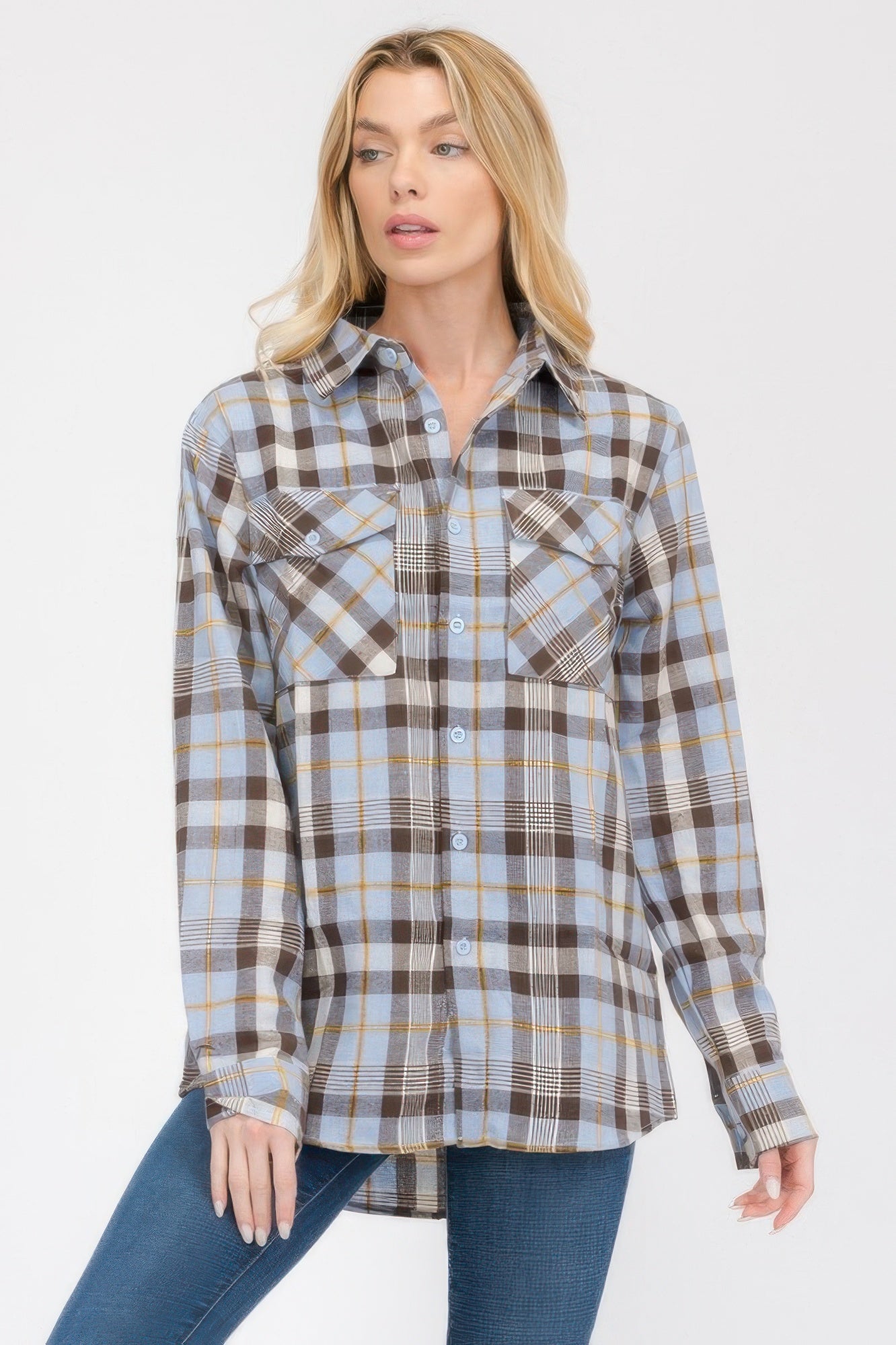 Infinity Beautiful Cozy Check Flannel – Oversized Plaid Shirt Style Layer - Infinity Beautiful Boutique