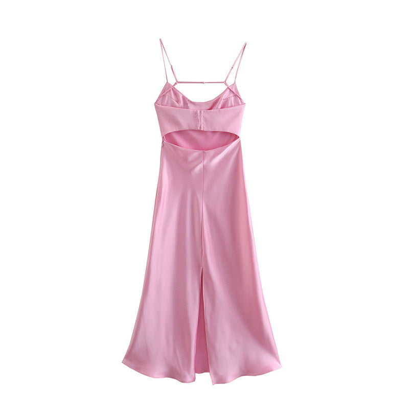 Infinity Beautiful Elegant Satin Slip Dress – Sleeveless, Backless, Summer Style