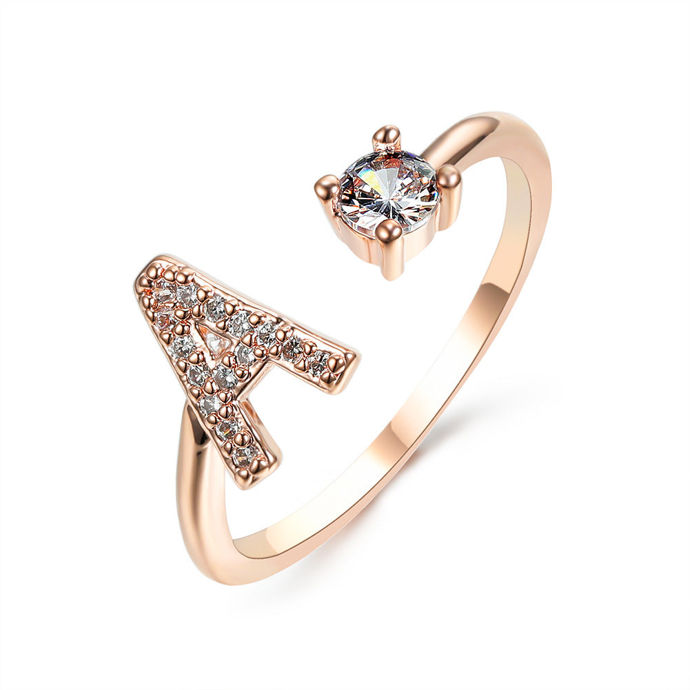 Infinity Beautiful Initial Letter Ring – Adjustable Elegant Jewelry with A–Z Personalization - Infinity Beautiful Boutique