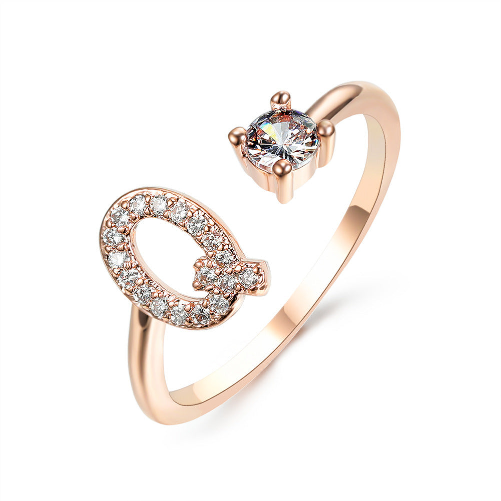 Infinity Beautiful Initial Letter Ring – Adjustable Elegant Jewelry with A–Z Personalization - Infinity Beautiful Boutique