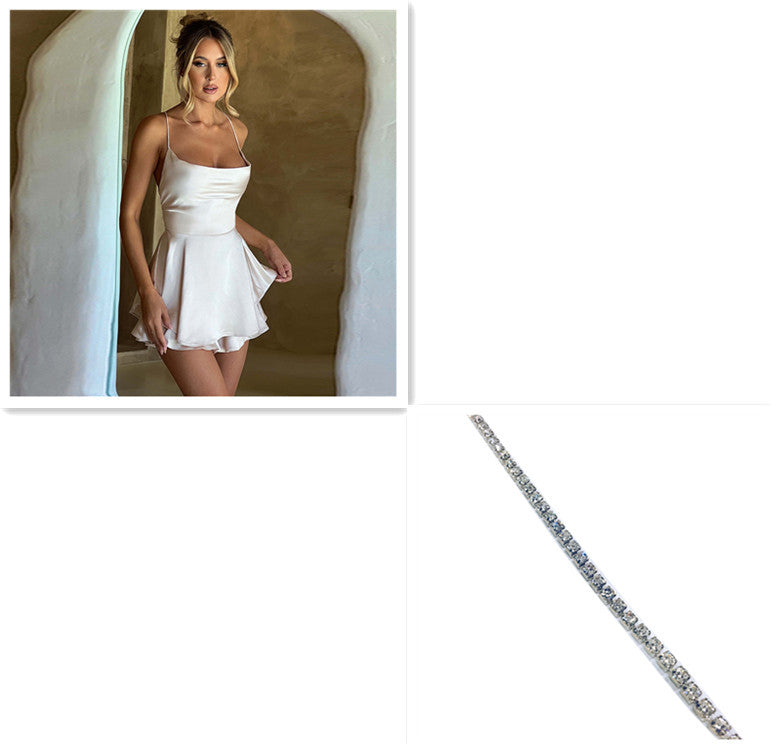 Infinity Beautiful Satin Lace-Up A-Line Dress – Sexy & Elegant Summer Style - Infinity Beautiful Boutique