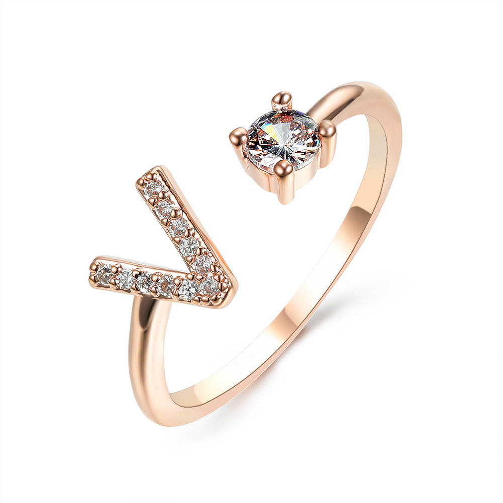Infinity Beautiful Initial Letter Ring – Adjustable Elegant Jewelry with A–Z Personalization - Infinity Beautiful Boutique