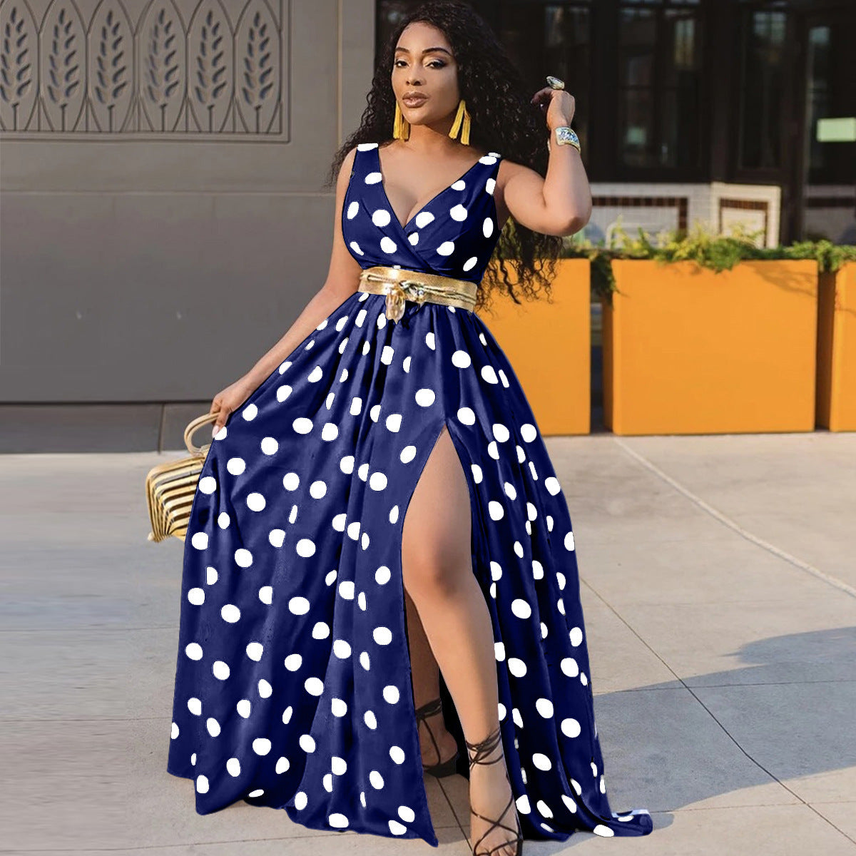 Infinity Beautiful Plus Size Party Dress – Sexy Belted Forked Club Style for Women - Infinity Beautiful Boutique