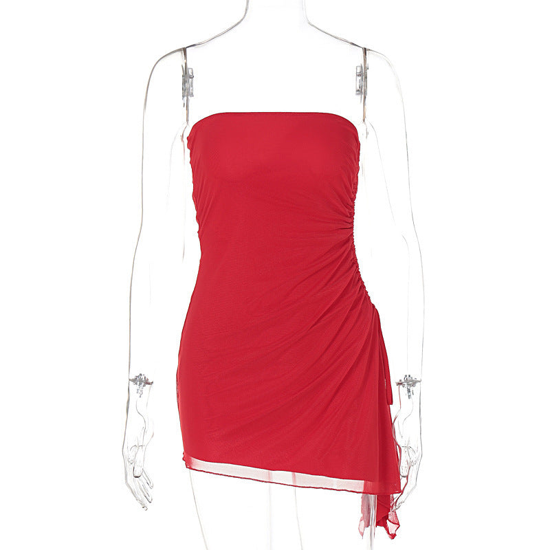 Infinity Beautiful Y2K Tube-Top Dress – Backless Split Mini Summer Style - Infinity Beautiful Boutique