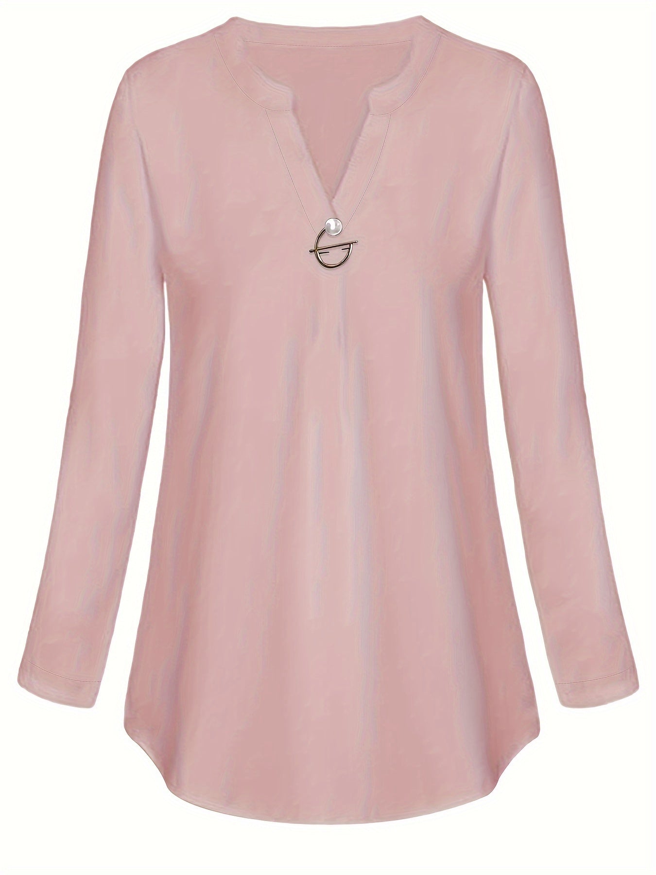 Infinity Beautiful Classic Pearl Accent Shirt – Long Sleeve Casual Style with a Timeless Touch - Infinity Beautiful Boutique