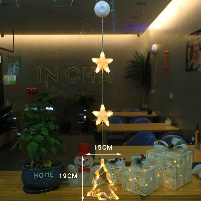Christmas 3pcs LED Light Star Xmas Tree Hanging Sucker Lamp Window Ornaments Decoration For Home Xmas Navidad New Year Decor Christmas Decorations - Infinity Beautiful Boutique