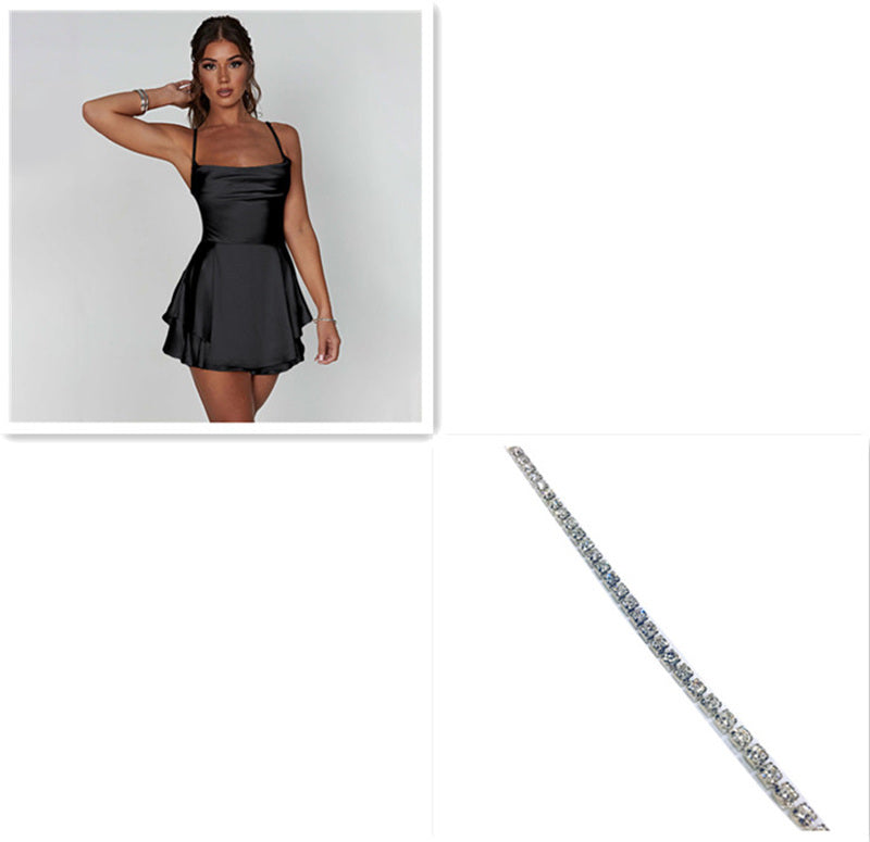 Infinity Beautiful Satin Lace-Up A-Line Dress – Sexy & Elegant Summer Style - Infinity Beautiful Boutique