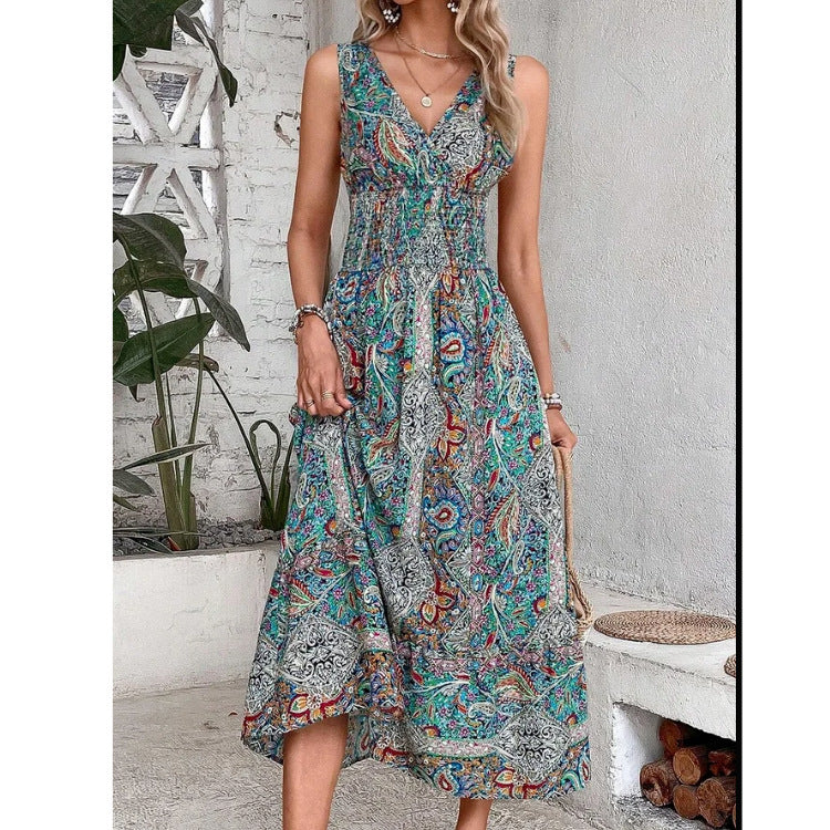 Infinity Beautiful Boho Dress – High Waist Sleeveless Style with Elegant Temperament - Infinity Beautiful Boutique