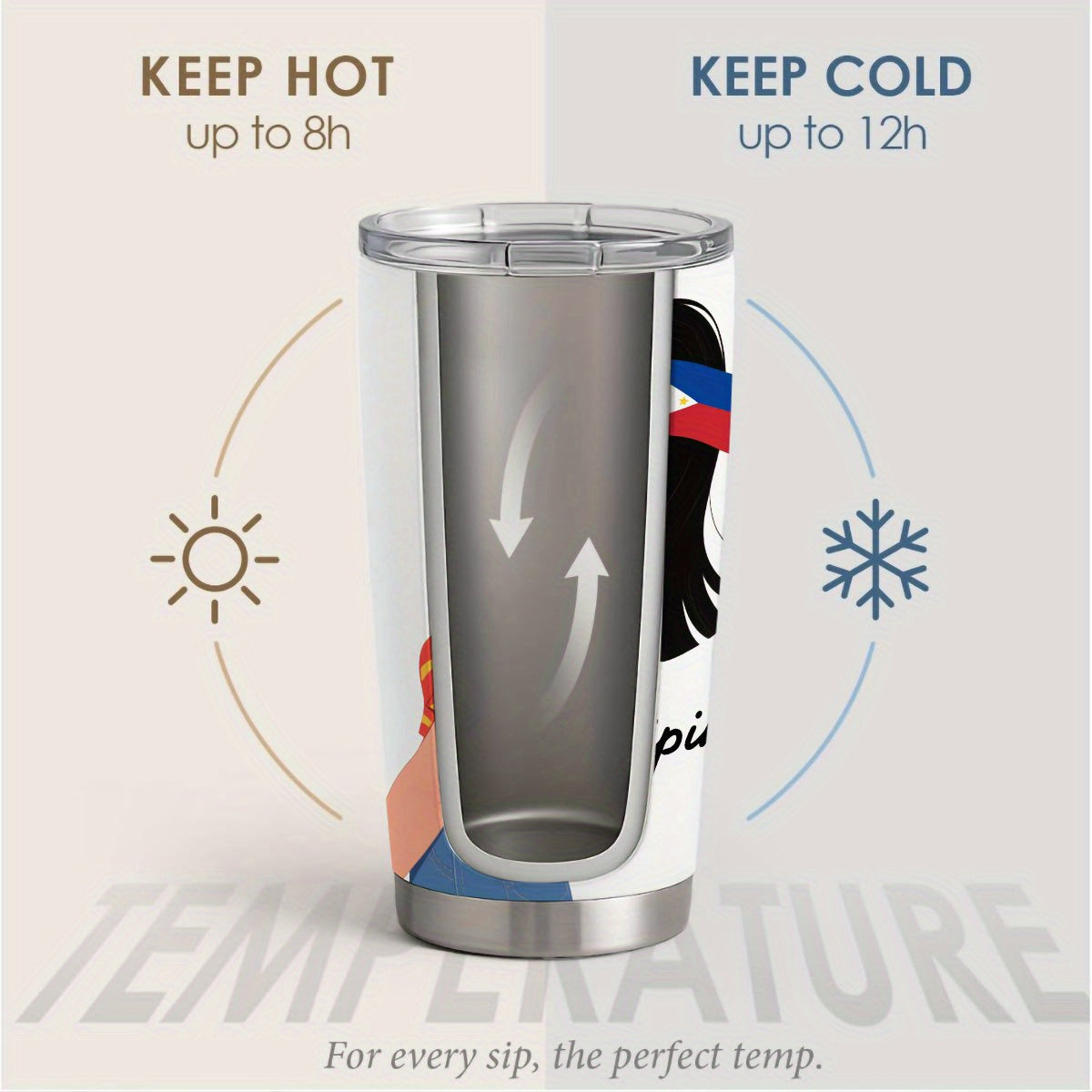 Filipina Lady Stainless Steel Tumbler