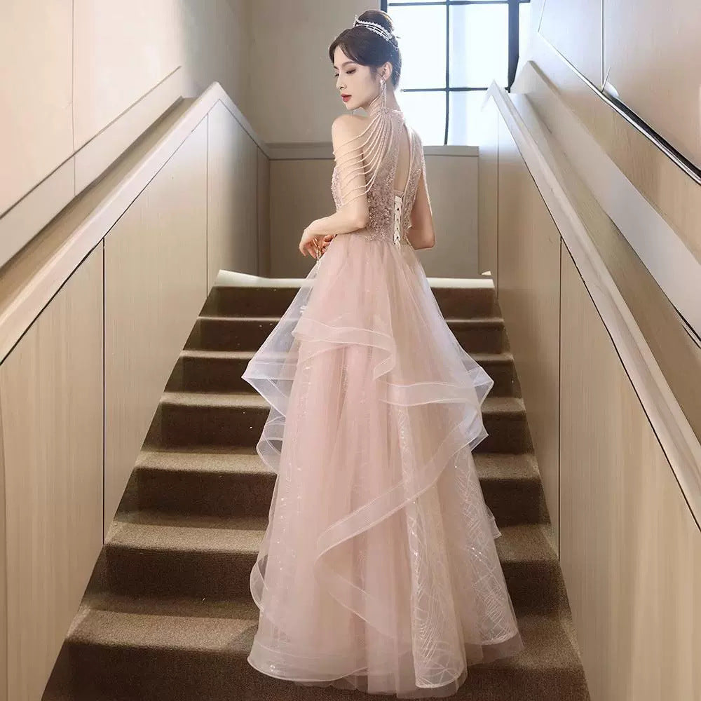 Infinity Beautiful Pink Evening Gown – Elegant Women's Formal Morning Dress