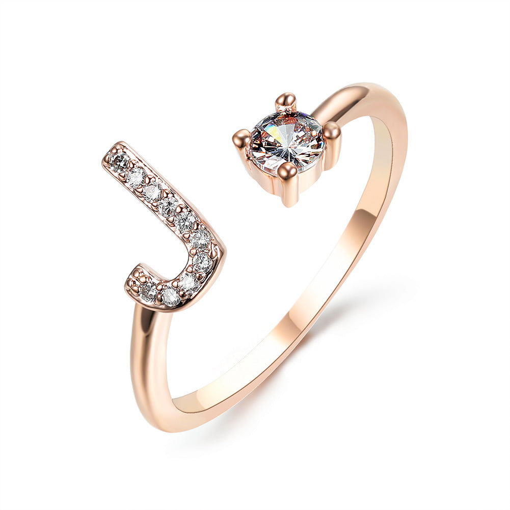 Infinity Beautiful Initial Letter Ring – Adjustable Elegant Jewelry with A–Z Personalization - Infinity Beautiful Boutique