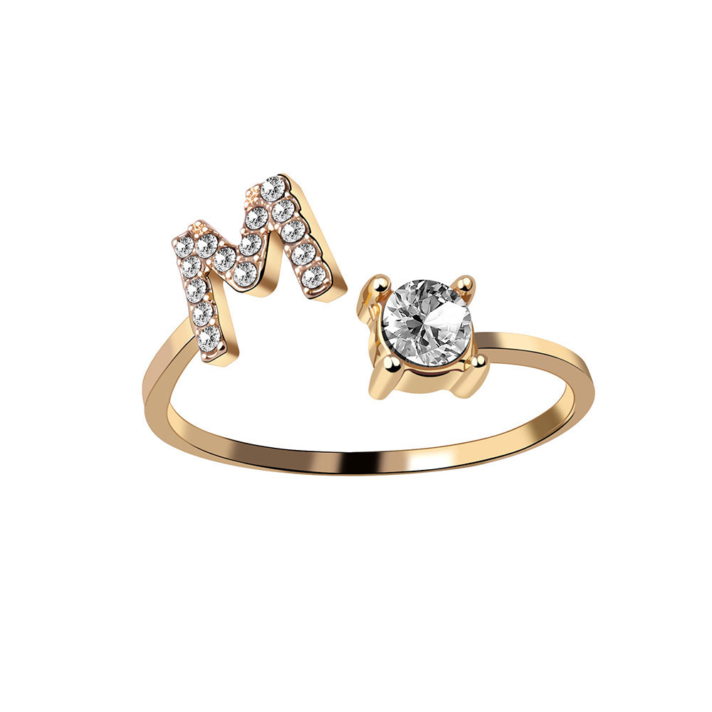 Infinity Beautiful Initial Letter Ring – Adjustable Elegant Jewelry with A–Z Personalization - Infinity Beautiful Boutique