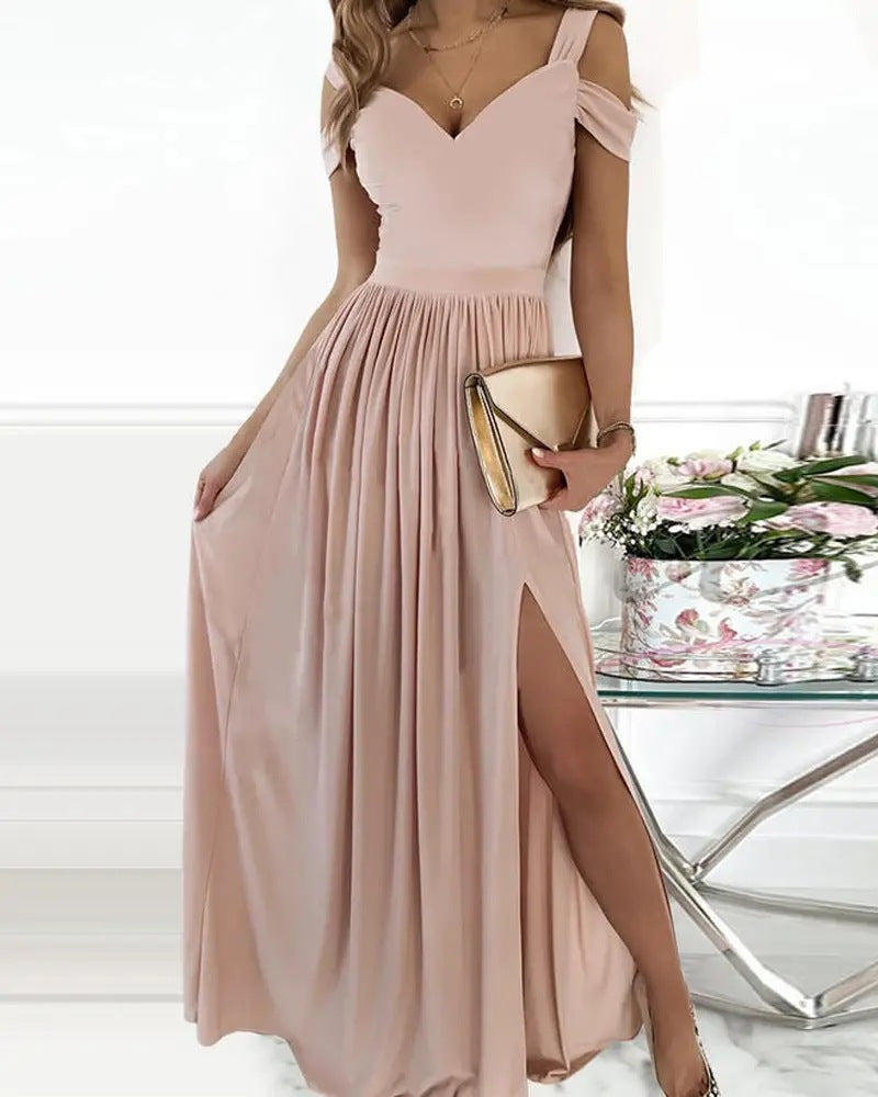 Infinity Beautiful Boho V-Neck Maxi Dress – Spaghetti Strap Split Style for Beach & Parties - Infinity Beautiful Boutique