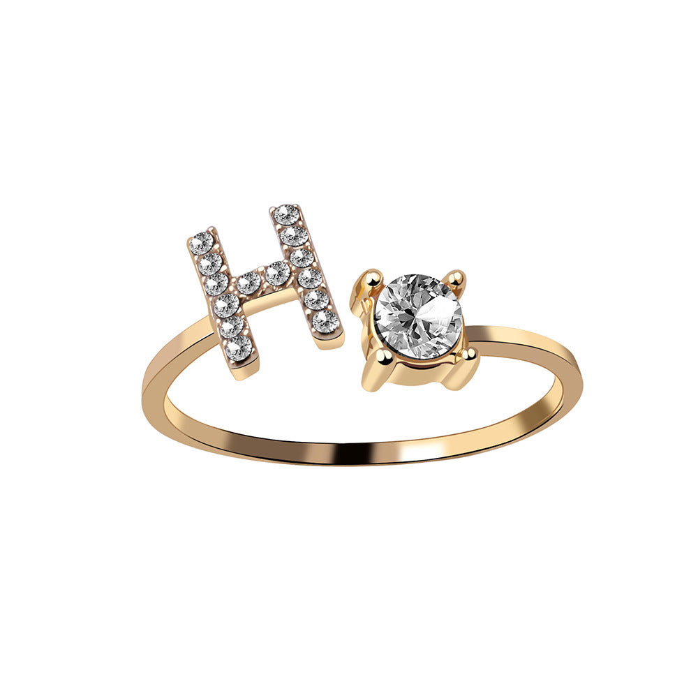 Infinity Beautiful Initial Letter Ring – Adjustable Elegant Jewelry with A–Z Personalization - Infinity Beautiful Boutique