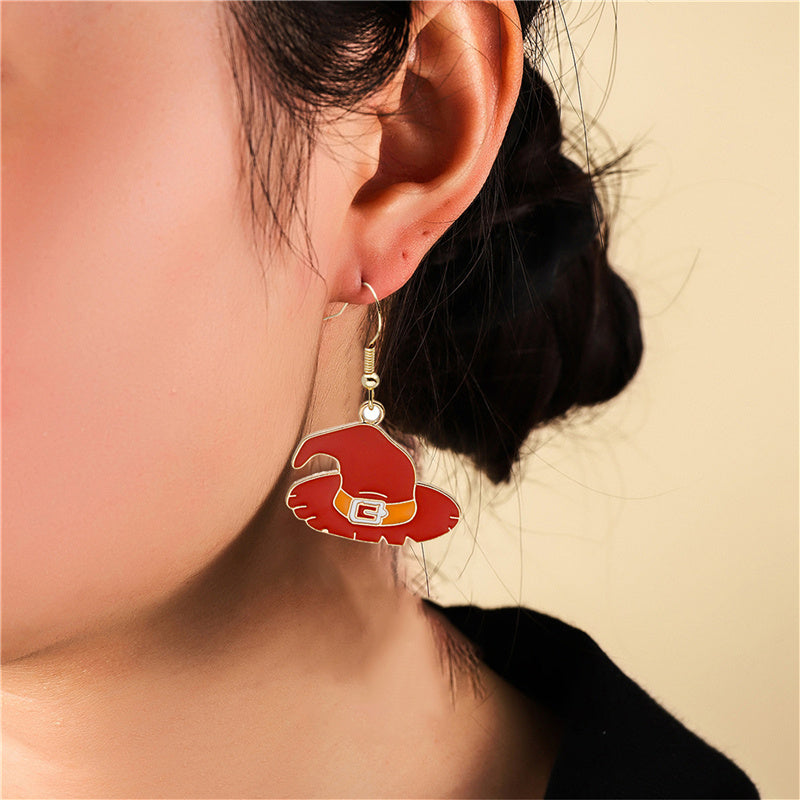 Halloween Earrings Cute Pumpkin Spooky Oil Drip Alloy Earrings Jewelry - Infinity Beautiful Boutique