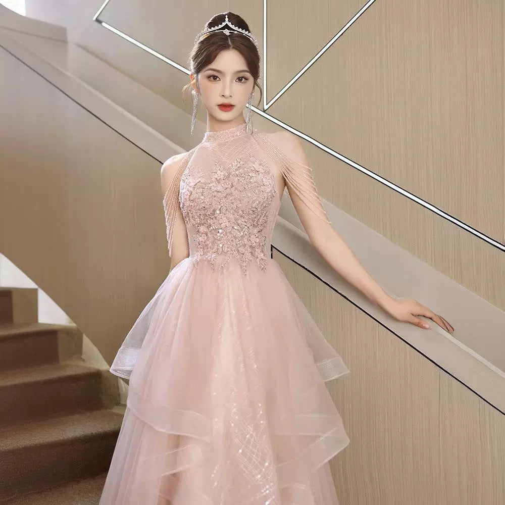 Infinity Beautiful Pink Evening Gown – Elegant Women's Formal Morning Dress