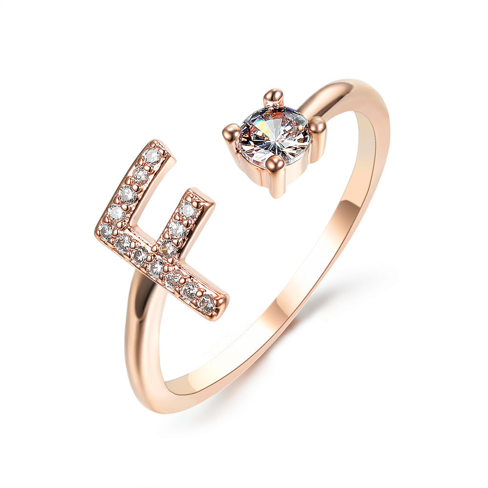 Infinity Beautiful Initial Letter Ring – Adjustable Elegant Jewelry with A–Z Personalization - Infinity Beautiful Boutique