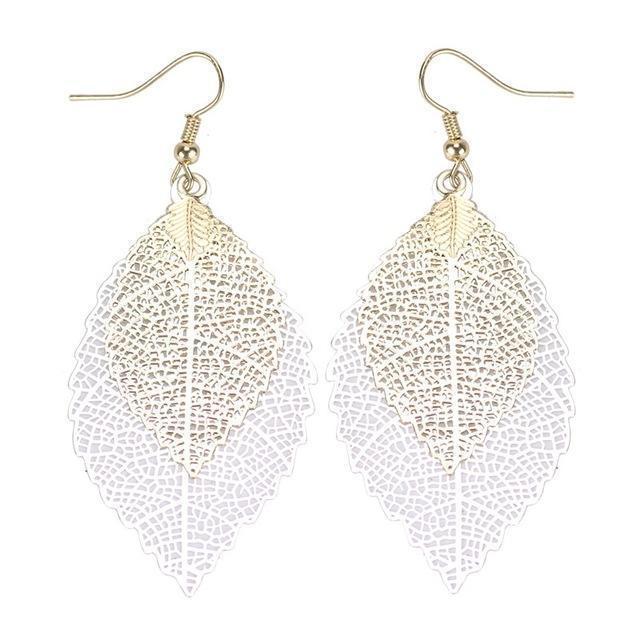 Infinity Beautiful Rainbow Leaf Earrings