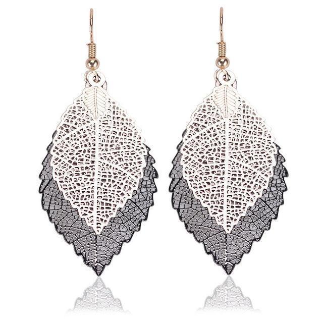 Infinity Beautiful Rainbow Leaf Earrings