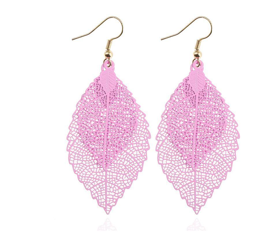 Infinity Beautiful Rainbow Leaf Earrings