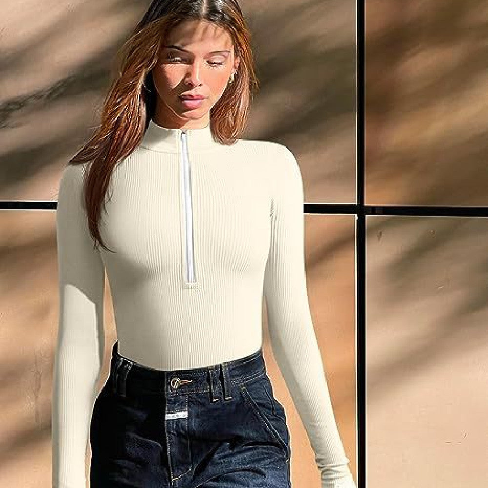 Seamless Long Sleeve Zipper Jumpsuit – Slimming Shapewear Romper for Women - Infinity Beautiful Boutique