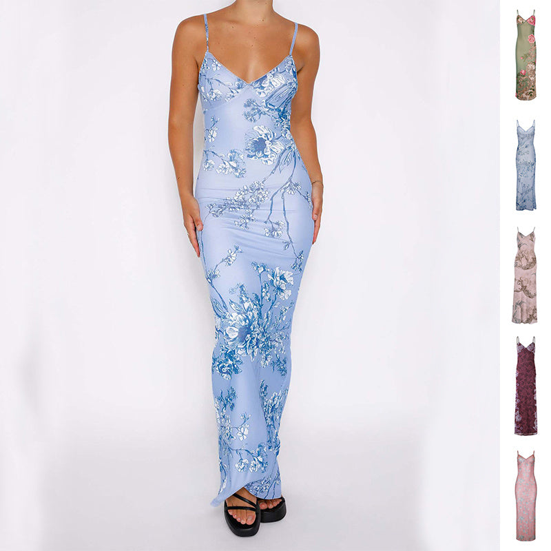 Infinity Beautiful Y2K Floral Slip Dress – Slim Summer Suspender Style for Beach Vacations - Infinity Beautiful Boutique