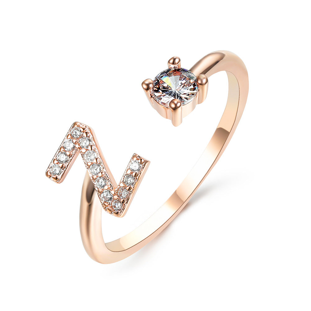 Infinity Beautiful Initial Letter Ring – Adjustable Elegant Jewelry with A–Z Personalization - Infinity Beautiful Boutique