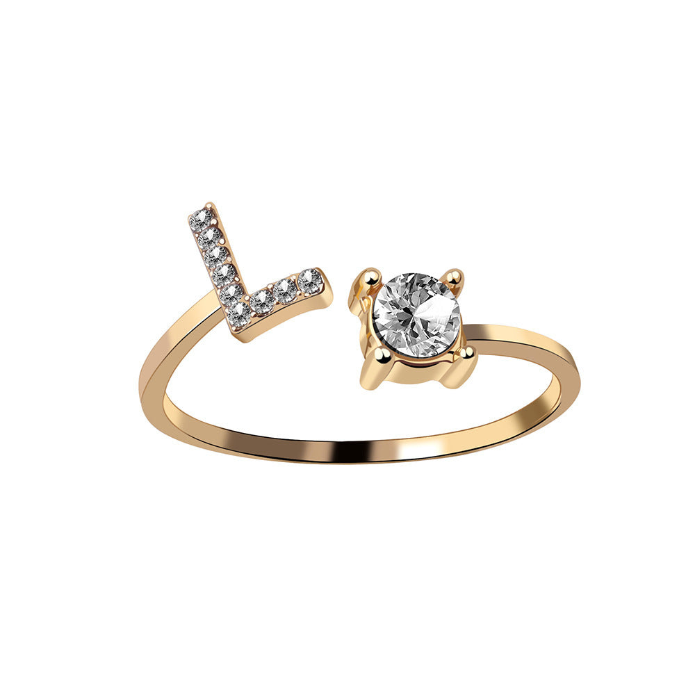 Infinity Beautiful Initial Letter Ring – Adjustable Elegant Jewelry with A–Z Personalization - Infinity Beautiful Boutique
