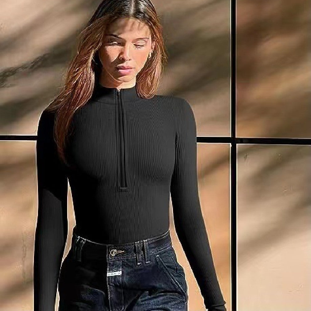 Seamless Long Sleeve Zipper Jumpsuit – Slimming Shapewear Romper for Women - Infinity Beautiful Boutique