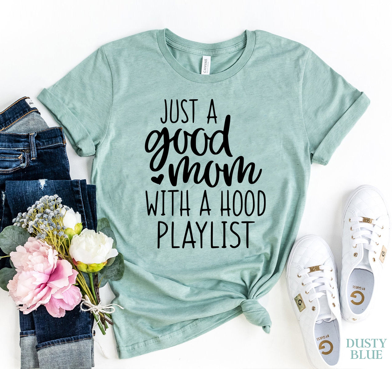 Just A Good Mom T-shirt - Infinity Beautiful Boutique