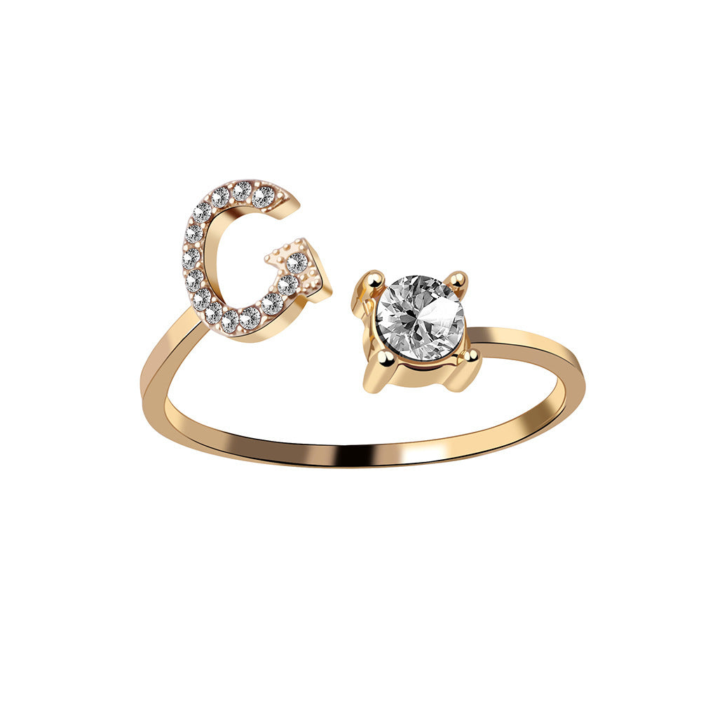 Infinity Beautiful Initial Letter Ring – Adjustable Elegant Jewelry with A–Z Personalization - Infinity Beautiful Boutique